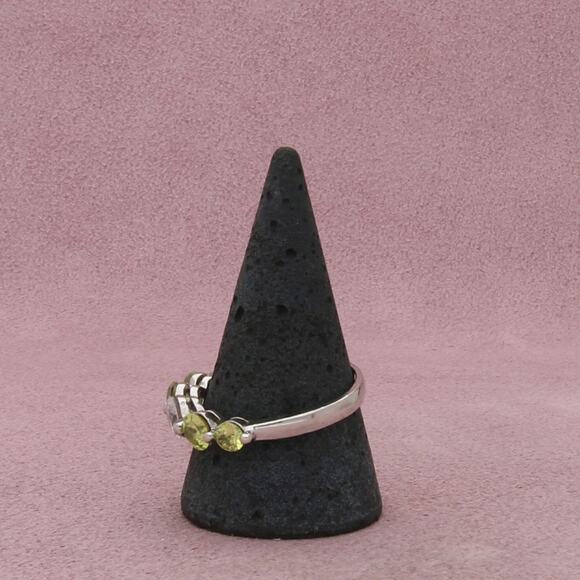 sterling silver round-cut yellow & clear cz ring size 11.5 - Picture 2 of 3